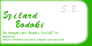 szilard bodoki business card